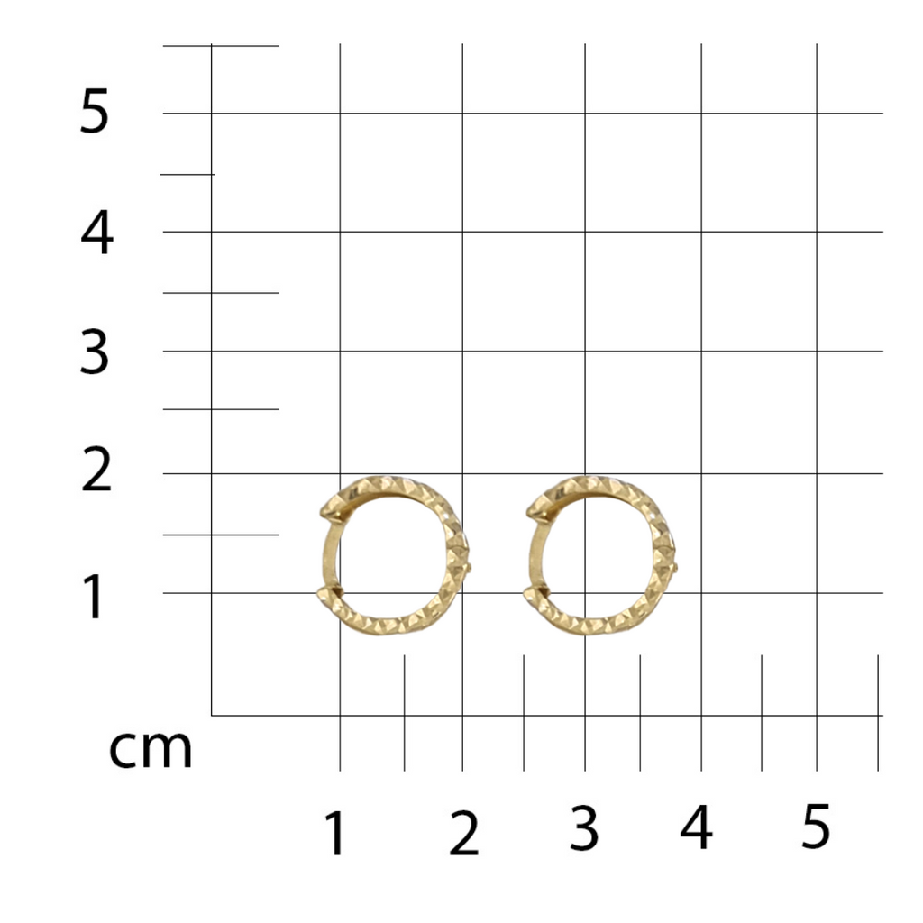 Grapas Oro Combinado Redondas Diamantadas 14k