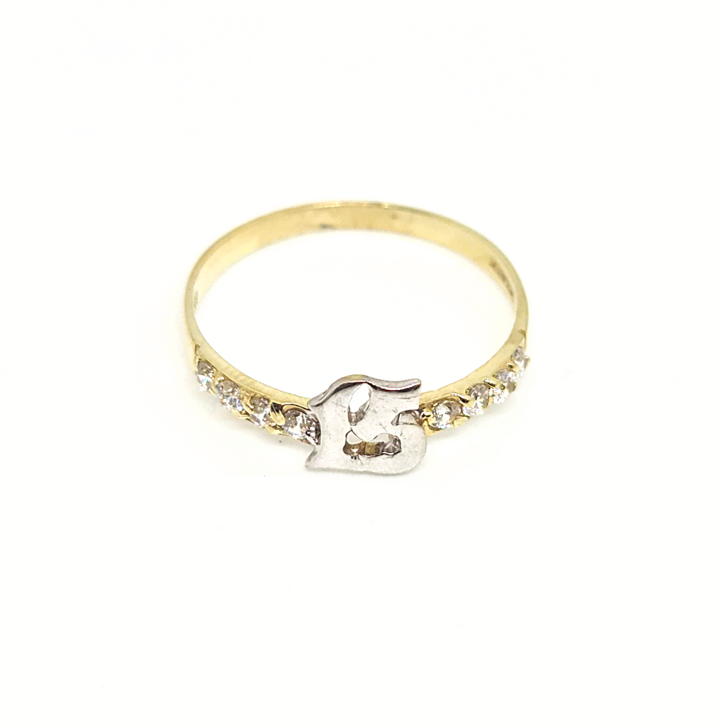 Anillo XV Años Oro Combinado con Zirconias 14k