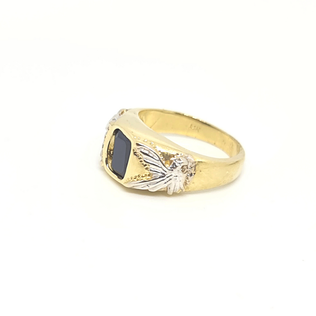 Anillo Niño Oro Combinado con Piedra Acerina 14k