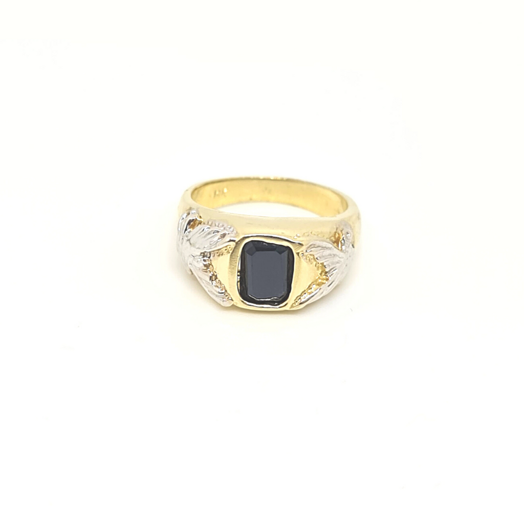 Anillo Niño Oro Combinado con Piedra Acerina 14k