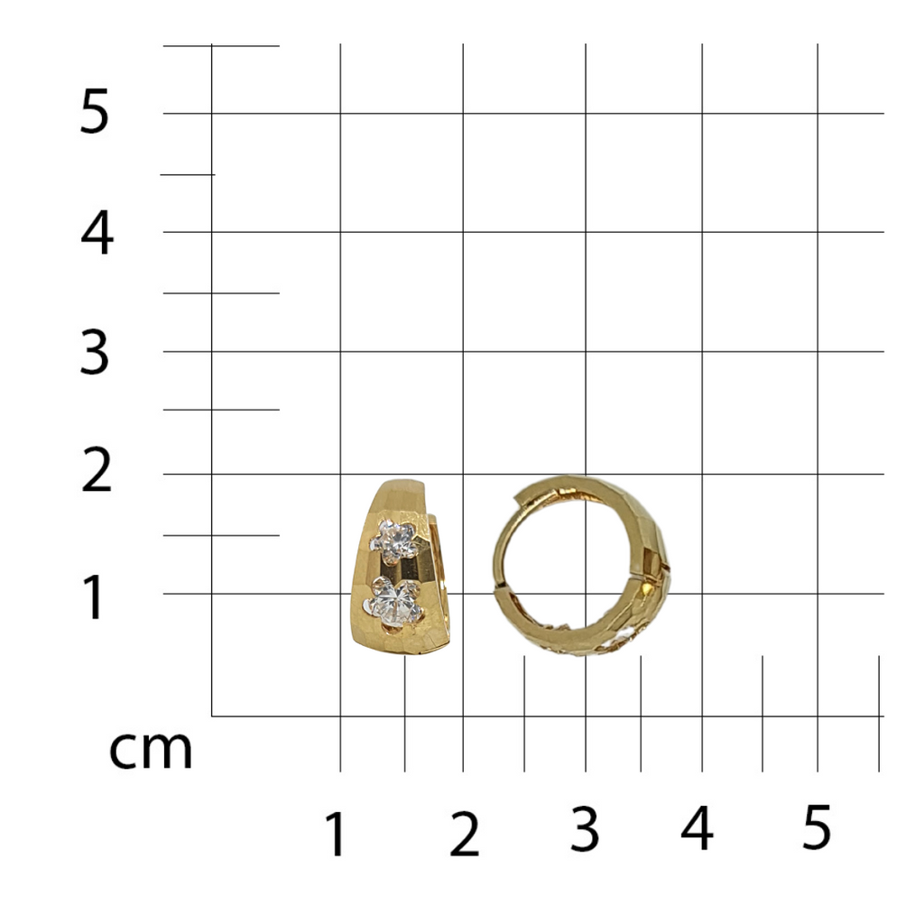 Grapas Oro Amarillo con 2 Zirconias 14k