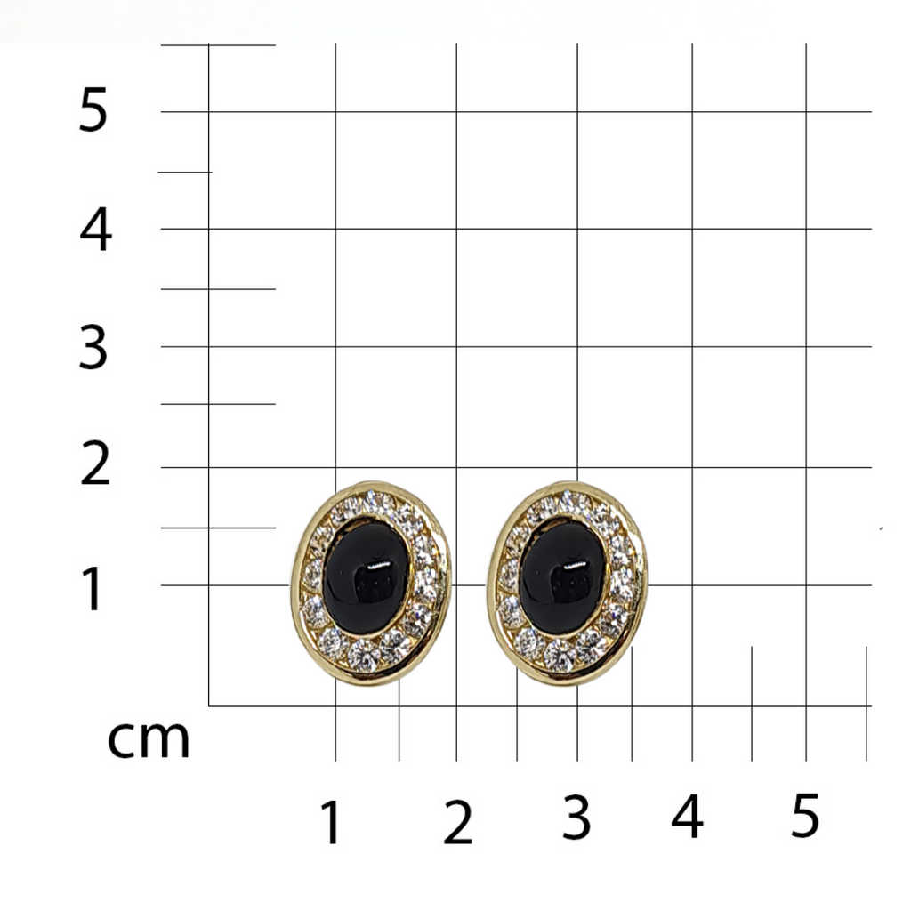 Arete Oro Amarillo Ovalo con Acerina 14k
