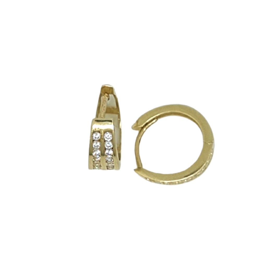Grapas Ovaladas Oro Amarillo con Zirconias 14k