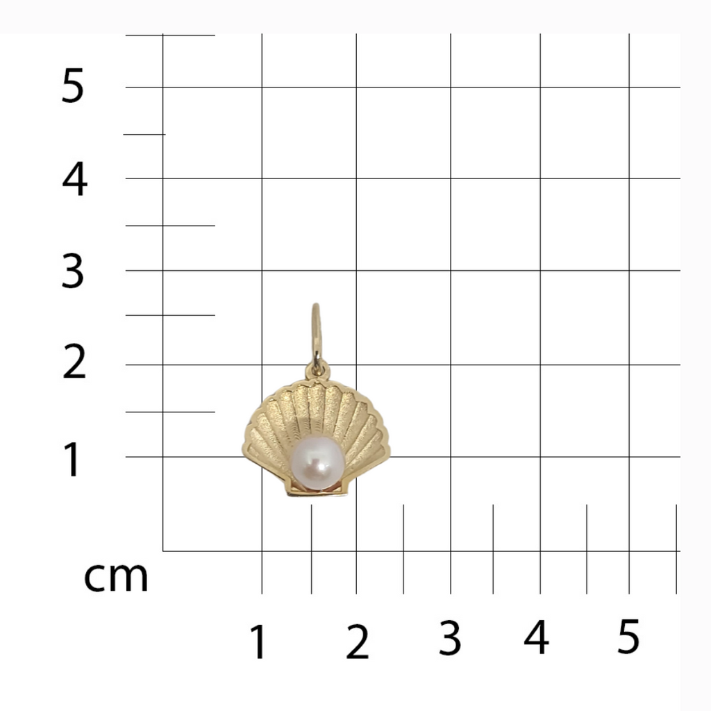 Dije Dama Concha Oro Amarillo con Perla 14k