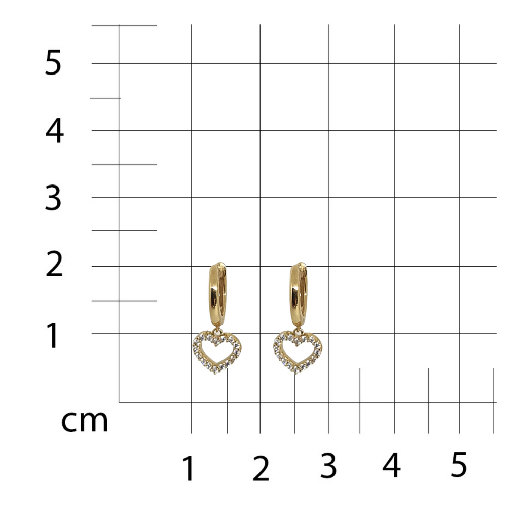 Grapas Oro Amarillo Colgante Corazón 14k