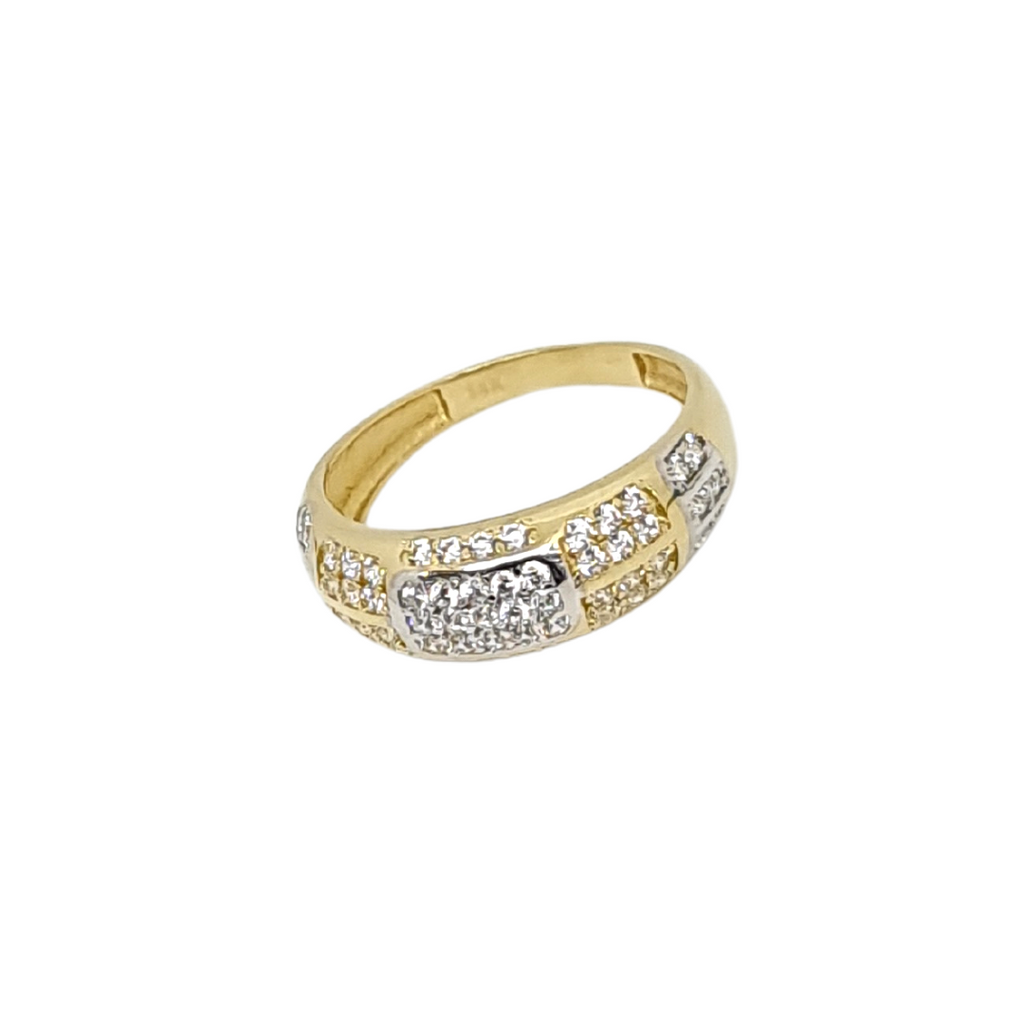 Anillo Especial Dama Oro Amarillo con Zirconias 14k