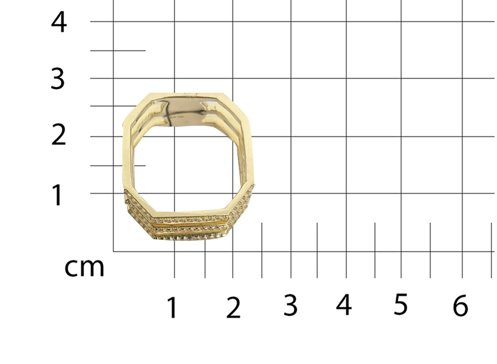 Anillo Especial Dama Triple con Zirconias 14k