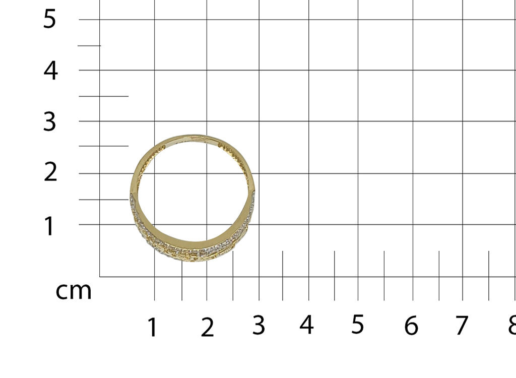 Anillo Dama Oro Amarillo Calado con Grecas 14k