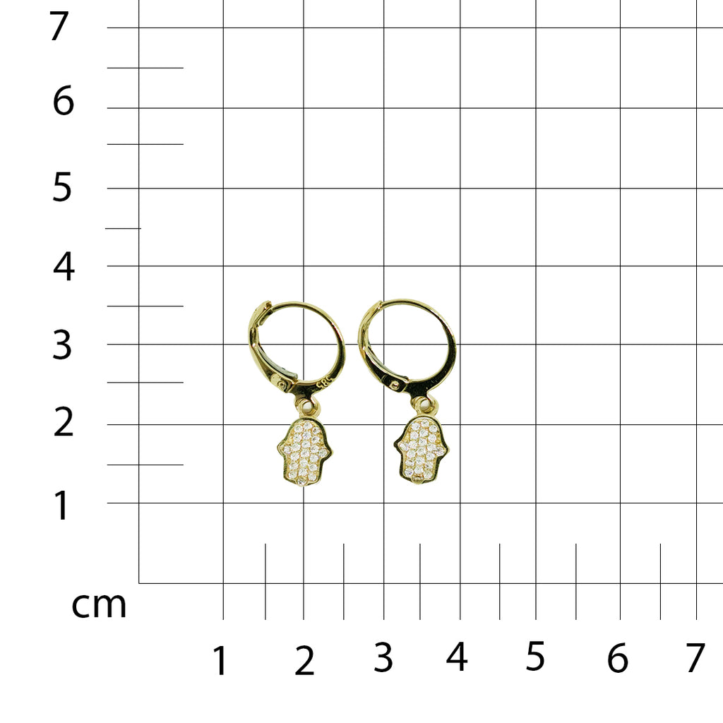 Grapas Oro Amarillo Colgante Mano de Fátima 14k