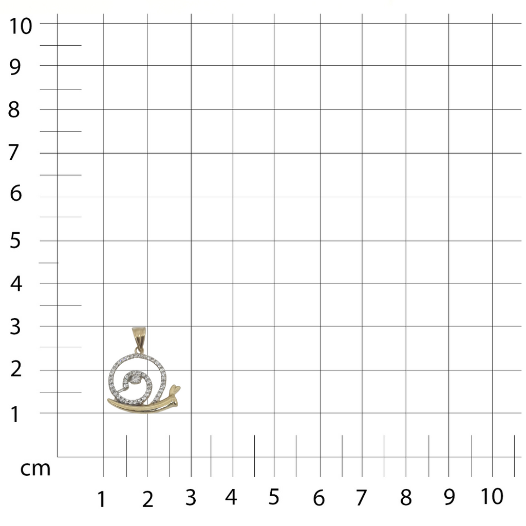 Dije Dama Oro Amarillo Caracol con Zirconias 14k
